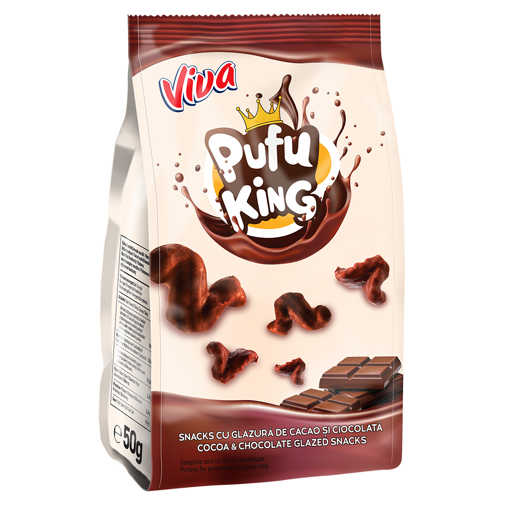 Viva Pufu King csokoládéval bevont kukoricasnack 85g